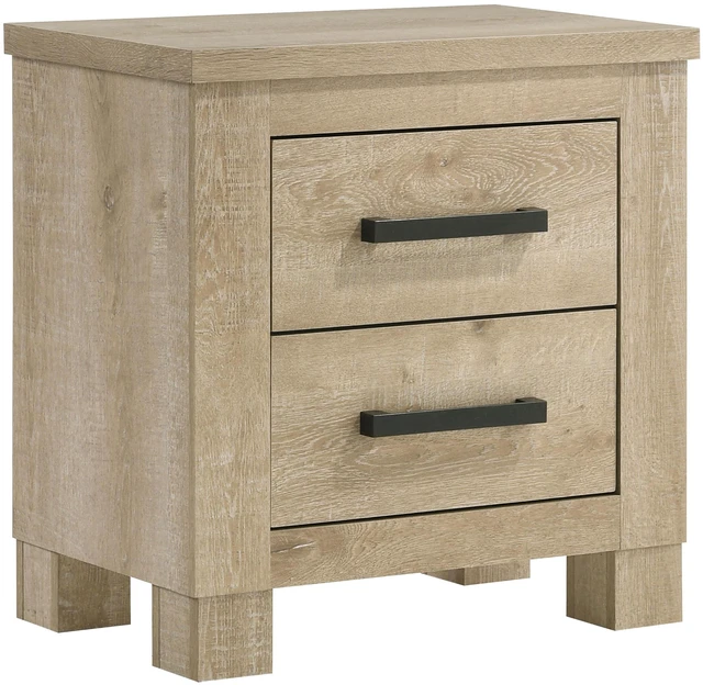 Alt view image 2 of 7 - Sansome Weathered Oak 2-Drawer Nightstand Bedside Table