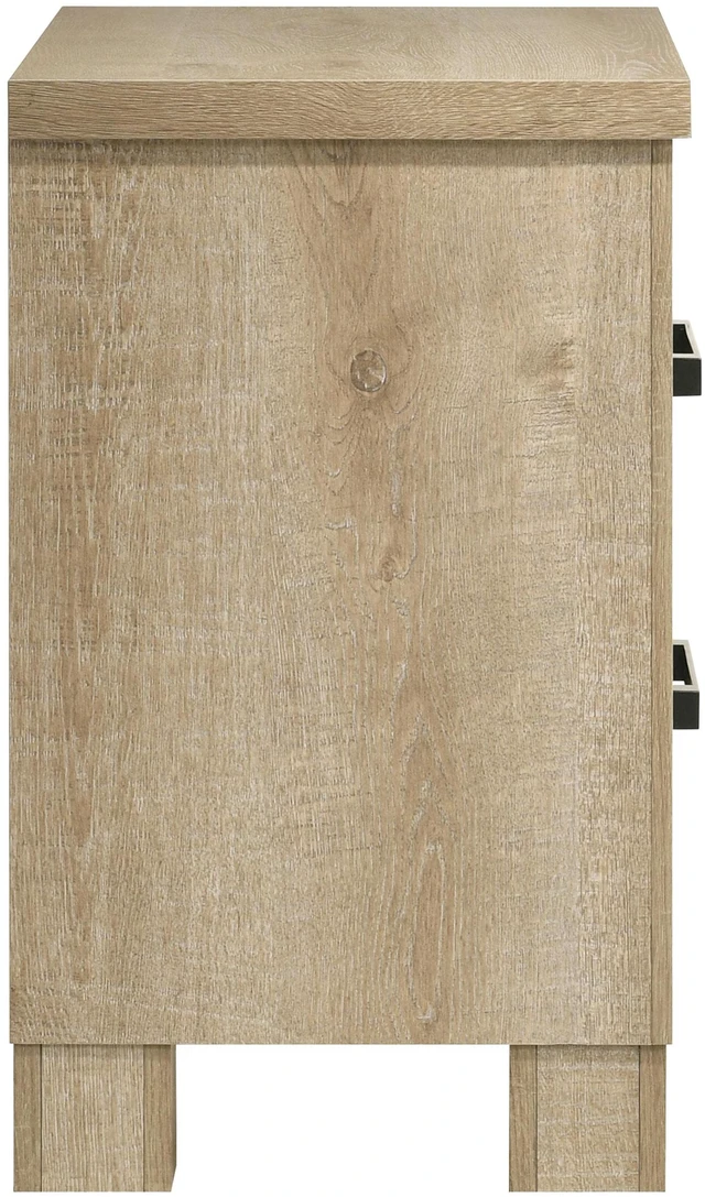 Alt view image 5 of 7 - Sansome Weathered Oak 2-Drawer Nightstand Bedside Table