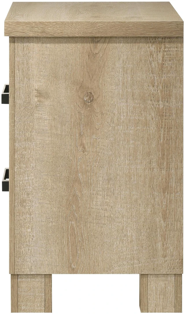 Alt view image 6 of 7 - Sansome Weathered Oak 2-Drawer Nightstand Bedside Table