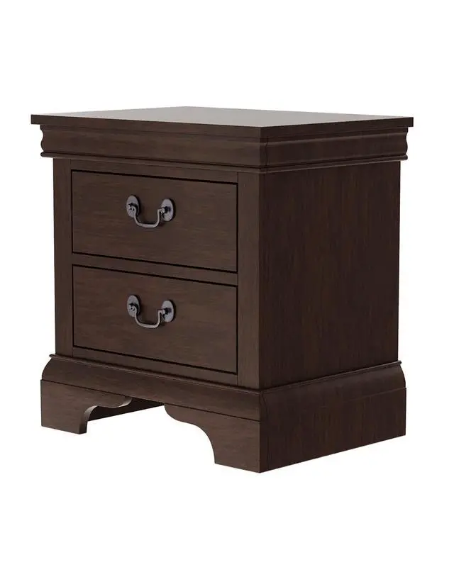 Alt view image 3 of 7 - Classic Wooden Nightstand, 2 Storage Drawers, 22"L, Solid Wood