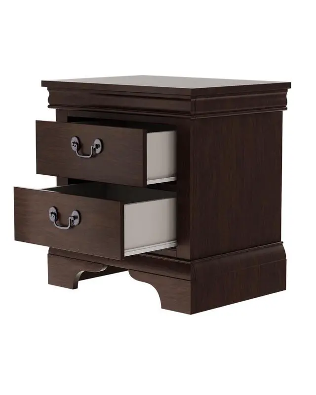 Alt view image 4 of 7 - Classic Wooden Nightstand, 2 Storage Drawers, 22"L, Solid Wood