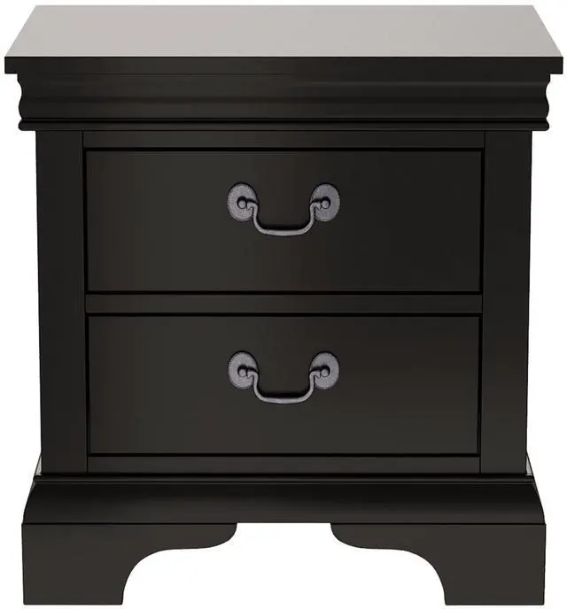 Main image of Classic Wooden Nightstand, 2 Storage Drawers, 22"L, Solid Wood