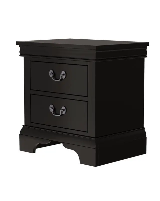 Alt view image 5 of 7 - Classic Wooden Nightstand, 2 Storage Drawers, 22"L, Solid Wood