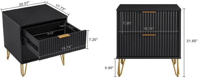 Alt view image 3 of 7 - Nightstand In Black