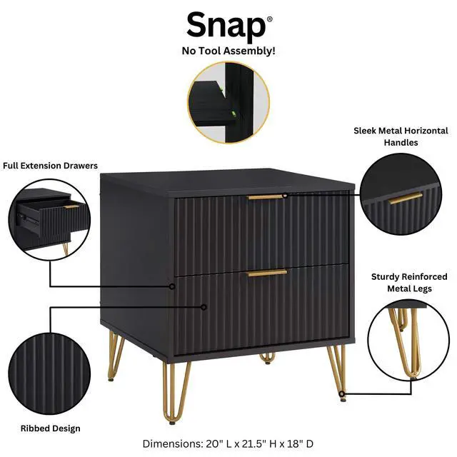Alt view image 4 of 7 - Nightstand In Black