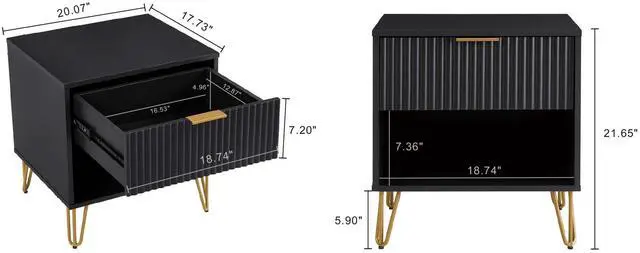 Alt view image 3 of 7 - Nightstand In Black