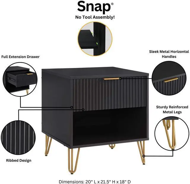 Alt view image 4 of 7 - Nightstand In Black