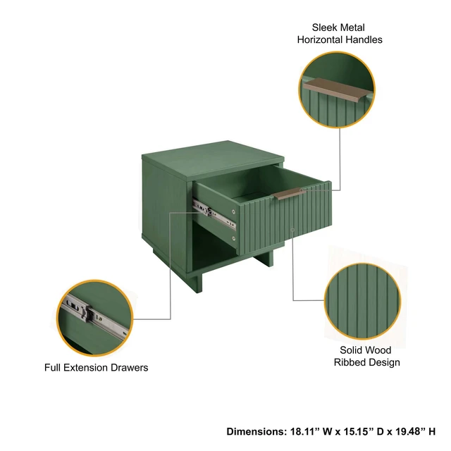 Alt view image 4 of 7 - Nightstand In Sage Green