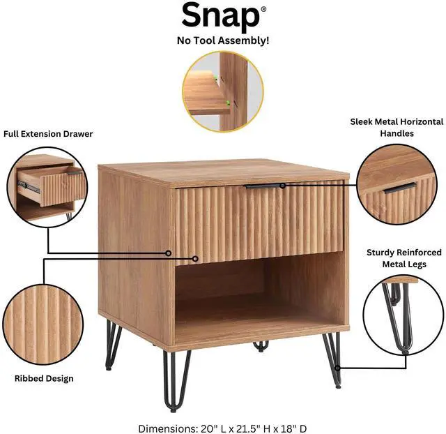 Alt view image 4 of 7 - Nightstand In Golden Brown
