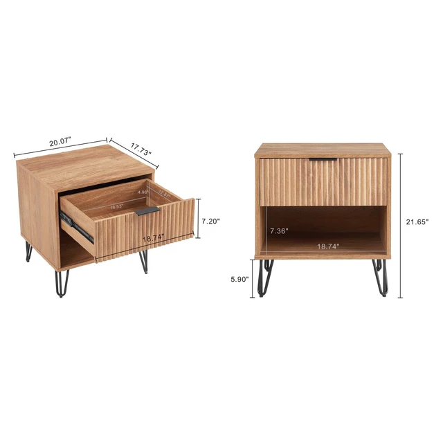 Alt view image 3 of 7 - Nightstand In Golden Brown