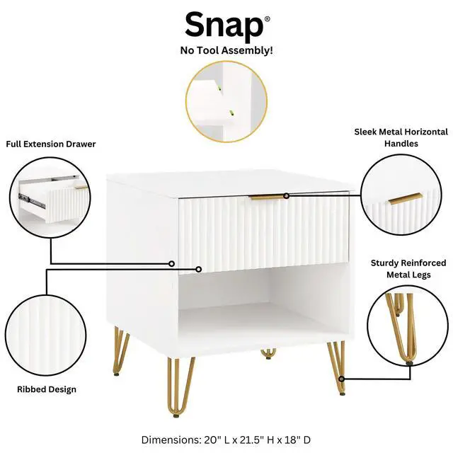 Alt view image 4 of 7 - Nightstand In White