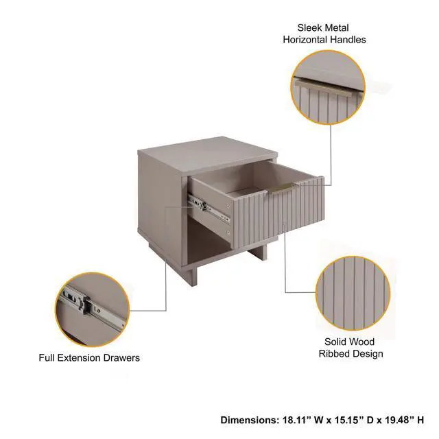 Alt view image 4 of 7 - Nightstand In Light Gray