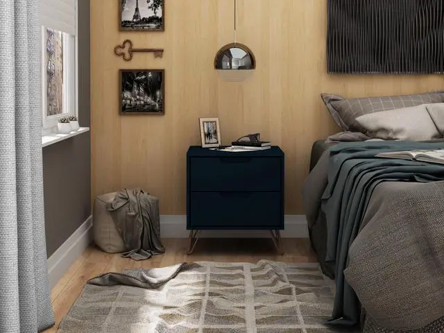 Alt view image 2 of 7 - Nightstand In Midnight Blue