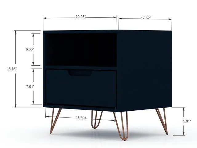Alt view image 3 of 7 - Nightstand In Midnight Blue