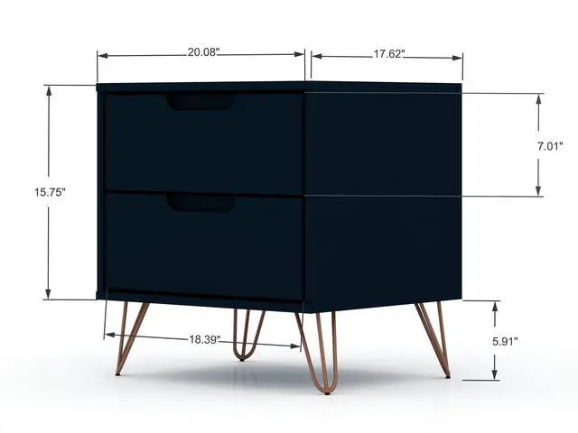 Alt view image 3 of 7 - Nightstand In Midnight Blue