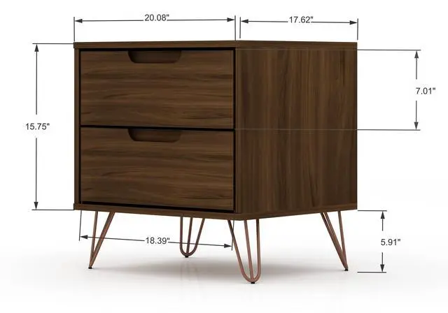 Alt view image 3 of 7 - Nightstand In Chestnut Brown