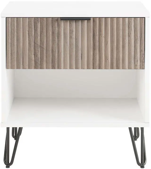 Main image of Nightstand In Rustic Gray And White