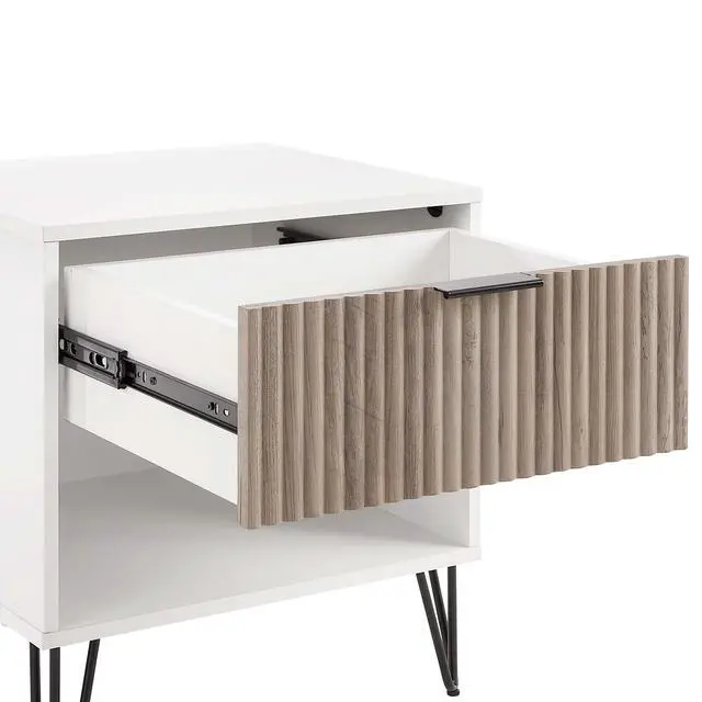 Alt view image 5 of 7 - Nightstand In Rustic Gray And White