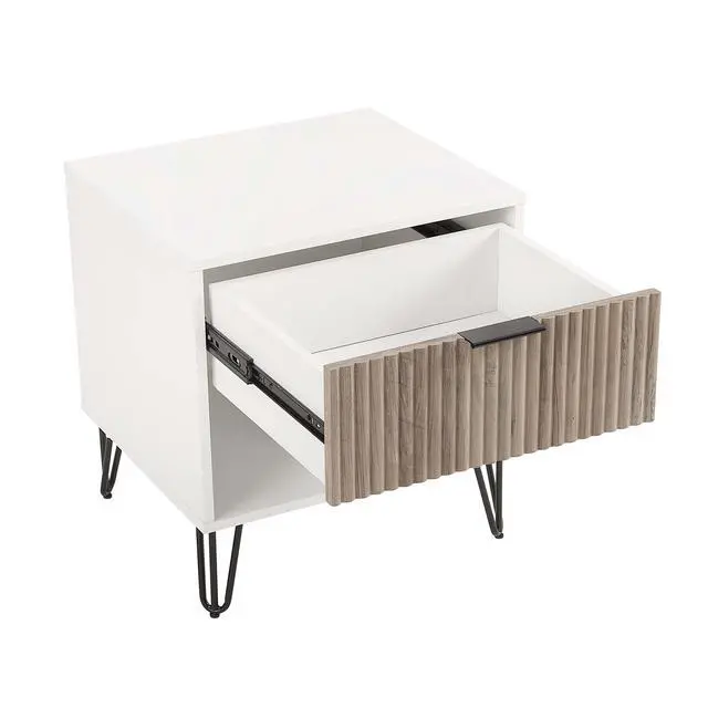 Alt view image 7 of 7 - Nightstand In Rustic Gray And White