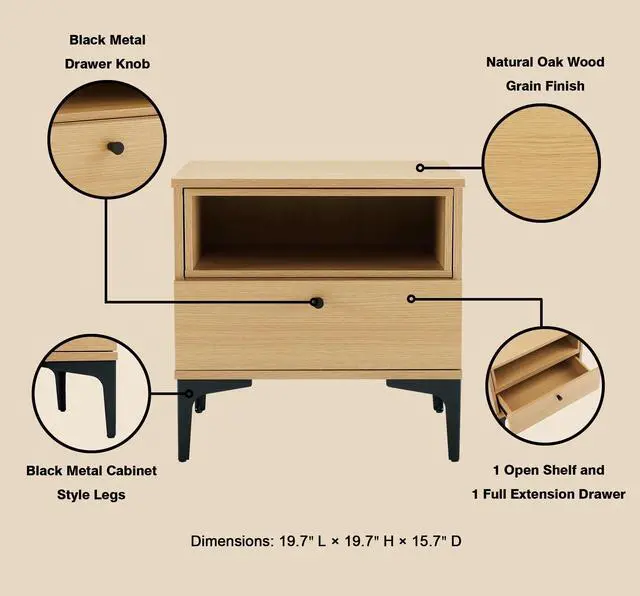 Alt view image 4 of 7 - Nightstand In Light Oak