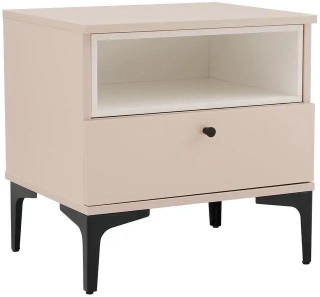Alt view image 6 of 7 - Nightstand In Pale Rose And White