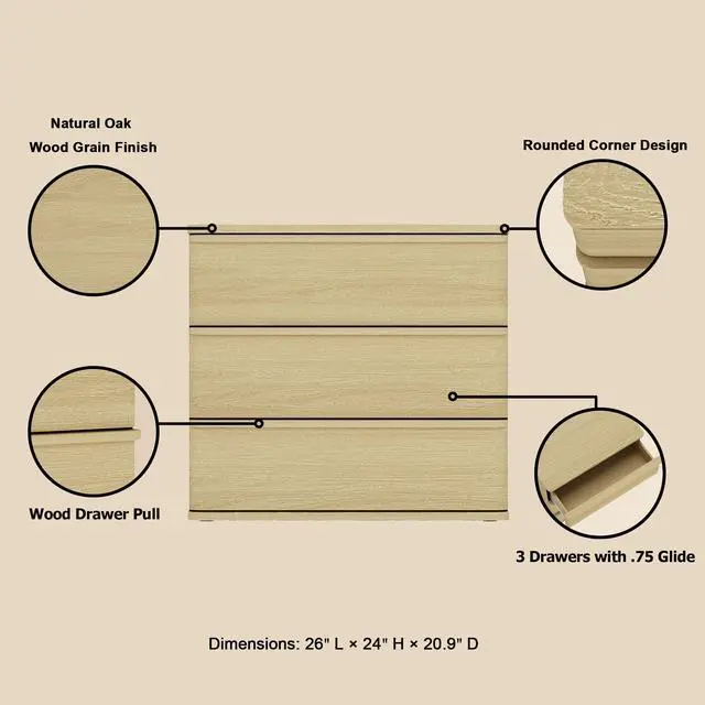 Alt view image 4 of 7 - Nightstand In Natural Oak