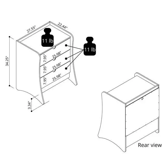 Alt view image 3 of 7 - Nightstand In Charcoal Gray