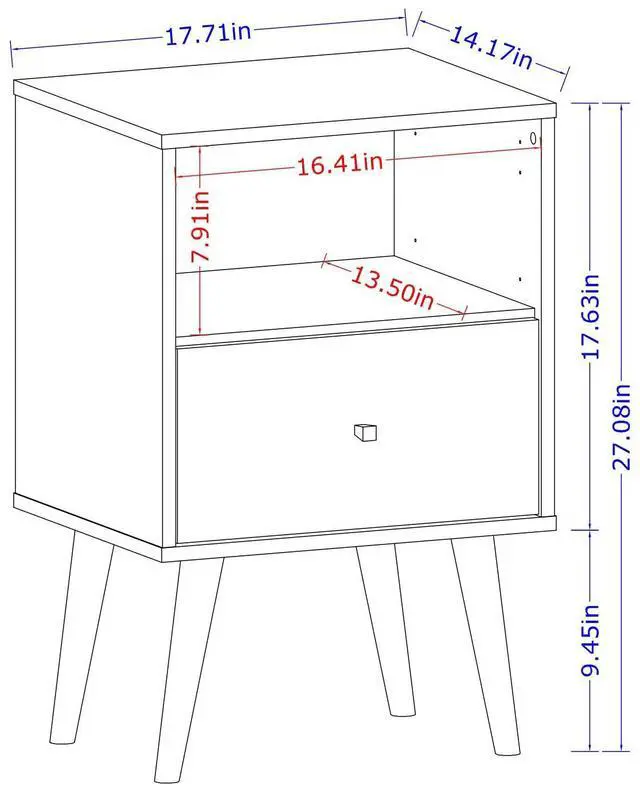 Alt view image 3 of 6 - Nightstand In White And Rustic Brown