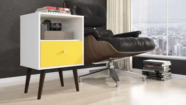 Alt view image 2 of 6 - Nightstand In White And Yellow