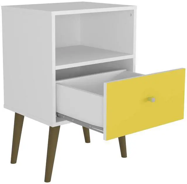Alt view image 4 of 6 - Nightstand In White And Yellow