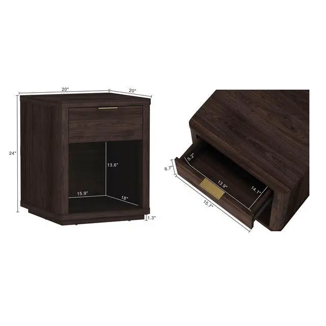 Alt view image 3 of 7 - Nightstand In Brown