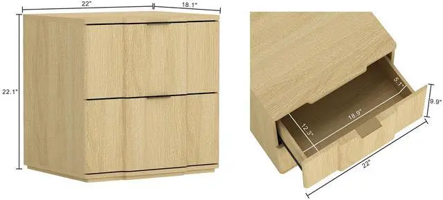 Alt view image 3 of 7 - Nightstand In Natural And Gold