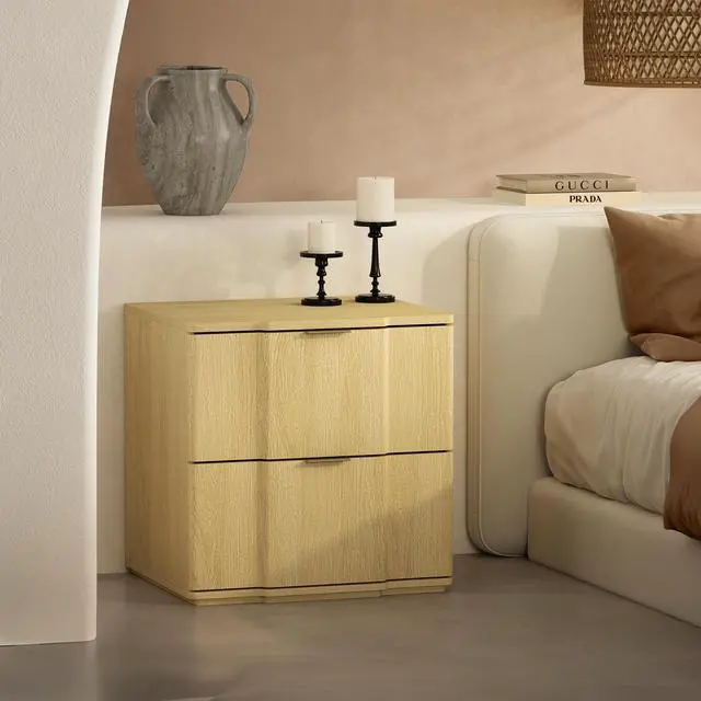Alt view image 2 of 7 - Nightstand In Natural And Gold