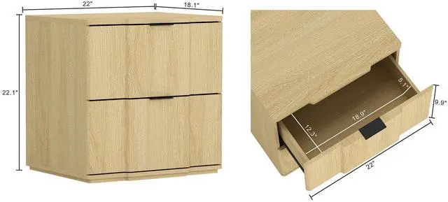 Alt view image 3 of 7 - Nightstand In Natural And Black