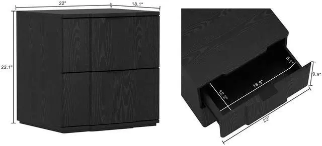 Alt view image 3 of 7 - Nightstand In Black