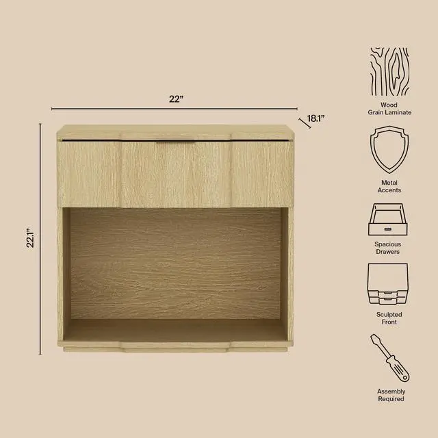 Alt view image 4 of 7 - Nightstand In Natural Oak