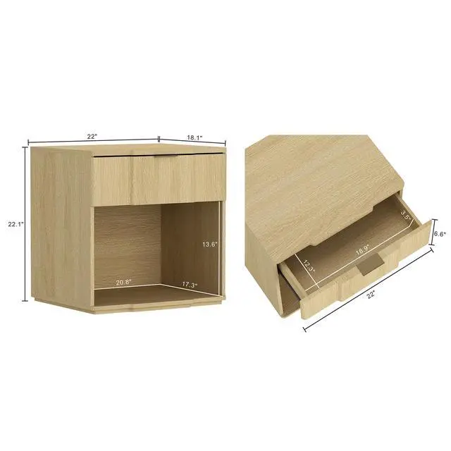 Alt view image 3 of 7 - Nightstand In Natural Oak