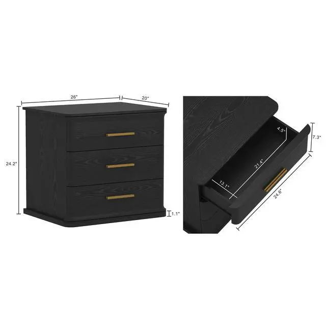 Alt view image 3 of 7 - Nightstand In Black