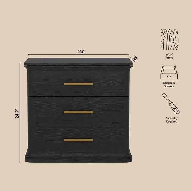 Alt view image 4 of 7 - Nightstand In Black