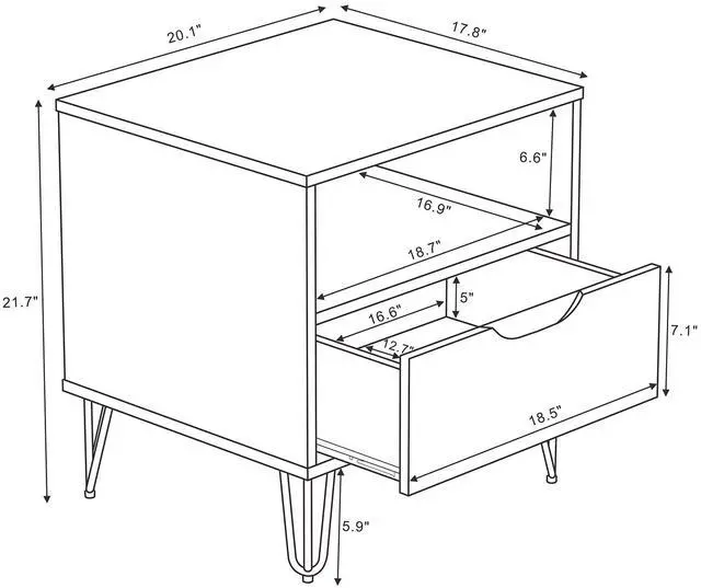 Alt view image 2 of 7 - Nightstand In Brown