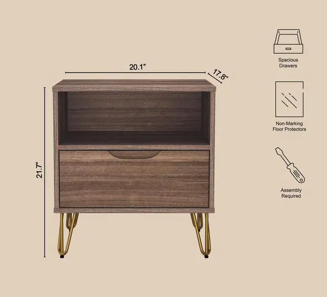 Alt view image 6 of 7 - Nightstand In Brown