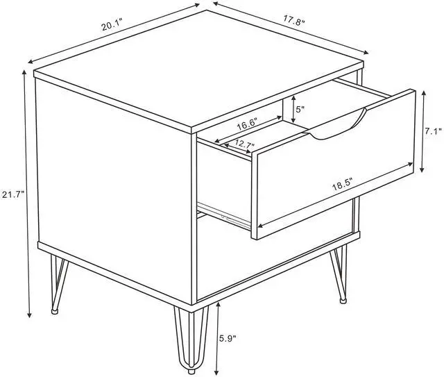 Alt view image 2 of 7 - Nightstand In Black