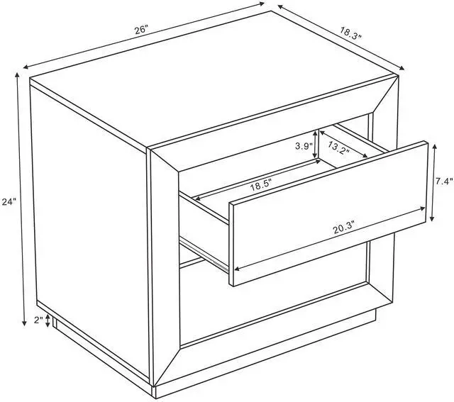 Alt view image 2 of 7 - Nightstand In Charcoal Gray