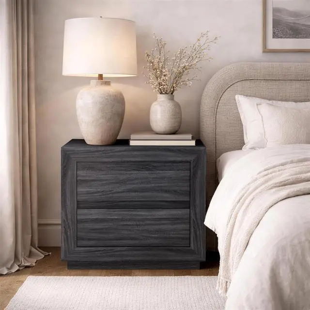 Alt view image 6 of 7 - Nightstand In Charcoal Gray
