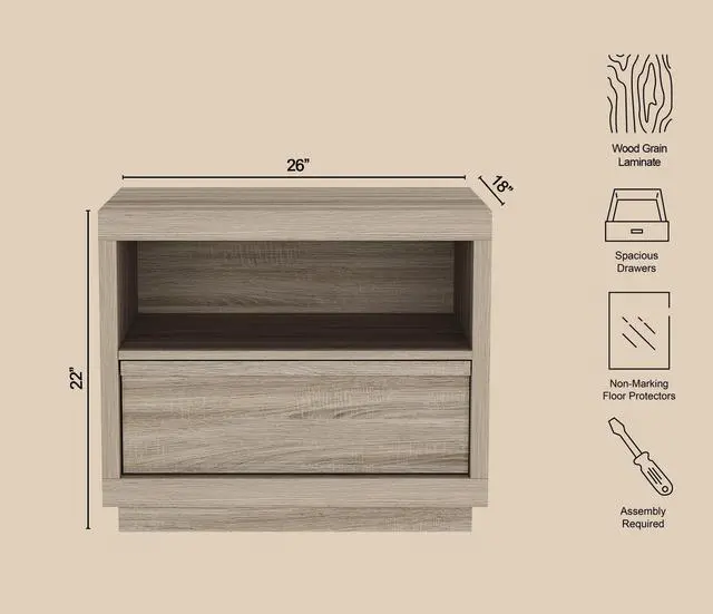 Alt view image 5 of 7 - Nightstand In Natural Oak