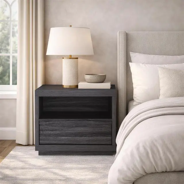 Alt view image 5 of 7 - Nightstand In Charcoal Gray