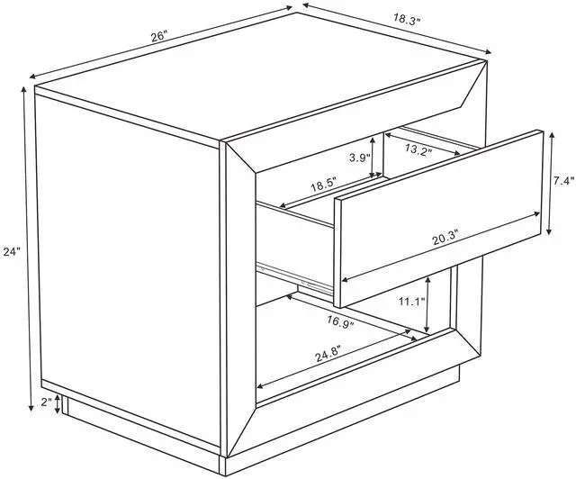 Alt view image 2 of 7 - Nightstand In Charcoal Gray