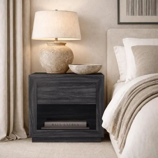 Alt view image 7 of 7 - Nightstand In Charcoal Gray