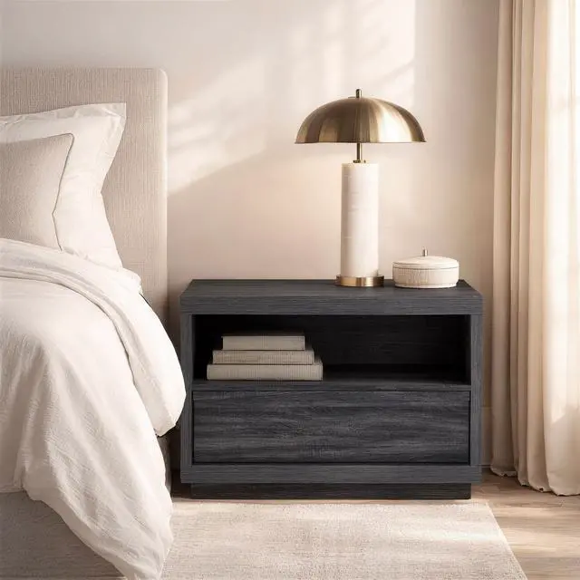Alt view image 5 of 7 - Nightstand In Charcoal Gray