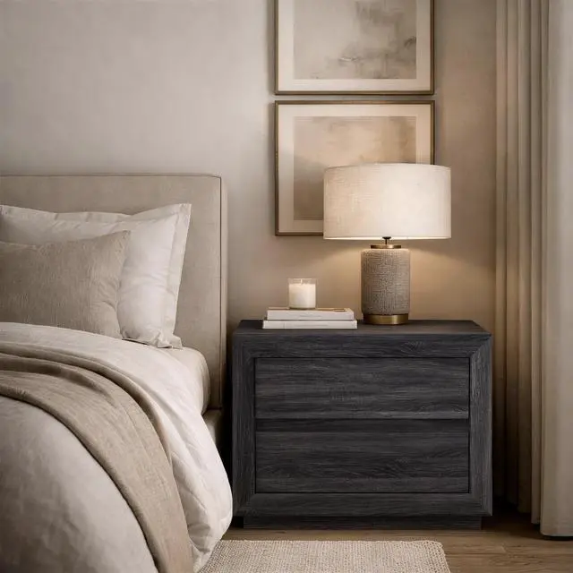 Alt view image 7 of 7 - Nightstand In Charcoal Gray